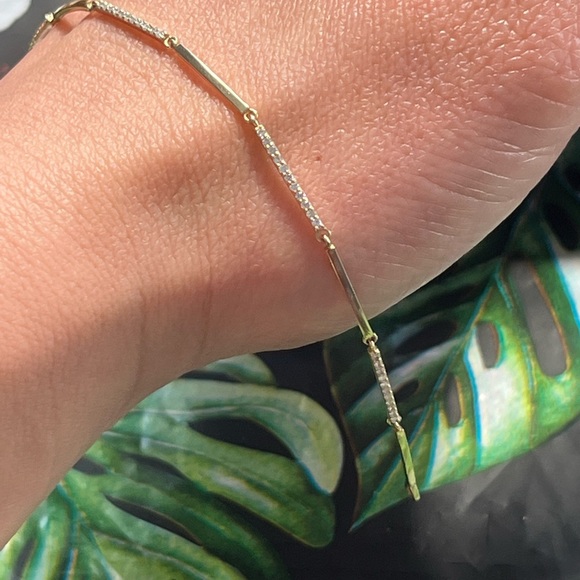 14k gold 🤩diamond pave bracelet - Picture 3 of 7